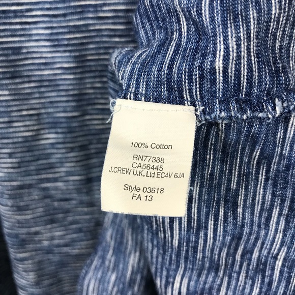 Madewell Striped Blue Indigo Ink Tee Rolled Hem L - Picture 6 of 8